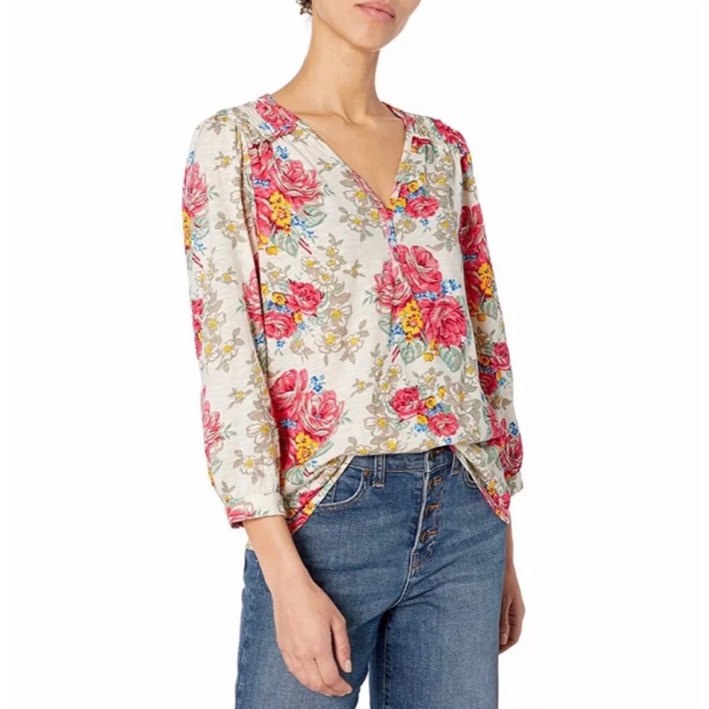 Lucky Brand Long Sleeve Cotton Floral Top S